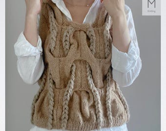 Horseshoe Vest - English Knitting Pattern