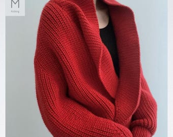 Wrap-Effect Pullover - English Knitting Pattern
