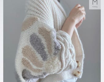 Daisy Shawl Cardigan - English Knitting Pattern