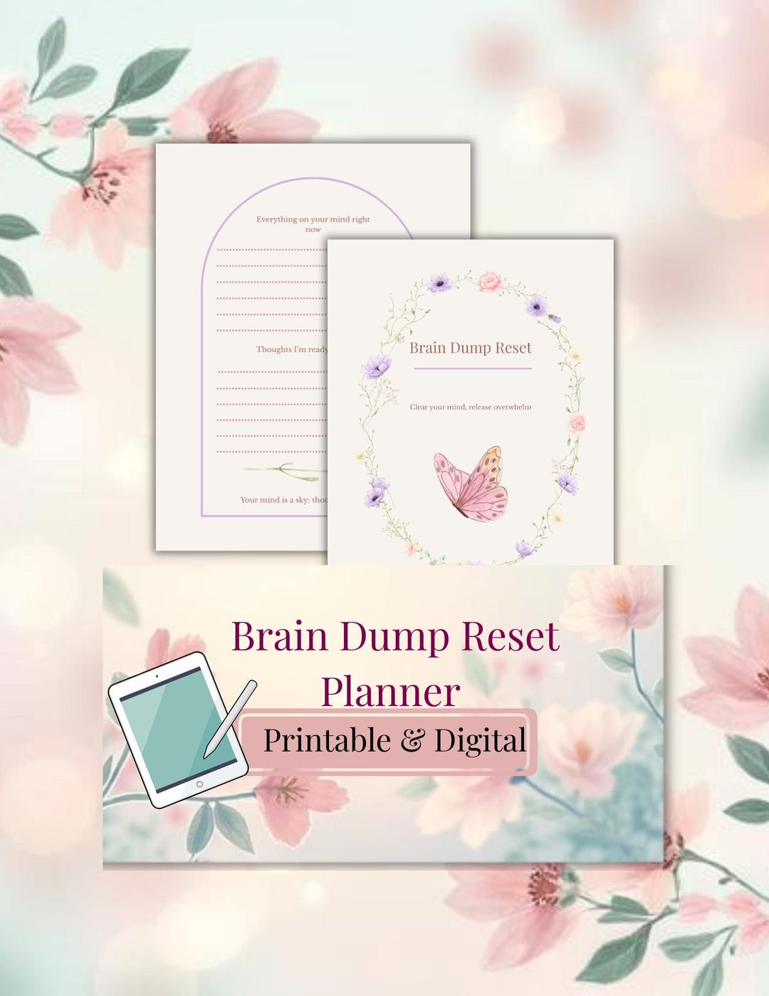 Brain Dump Reboot | Mind Dump Worksheet | Printable Mental Reset Page ...