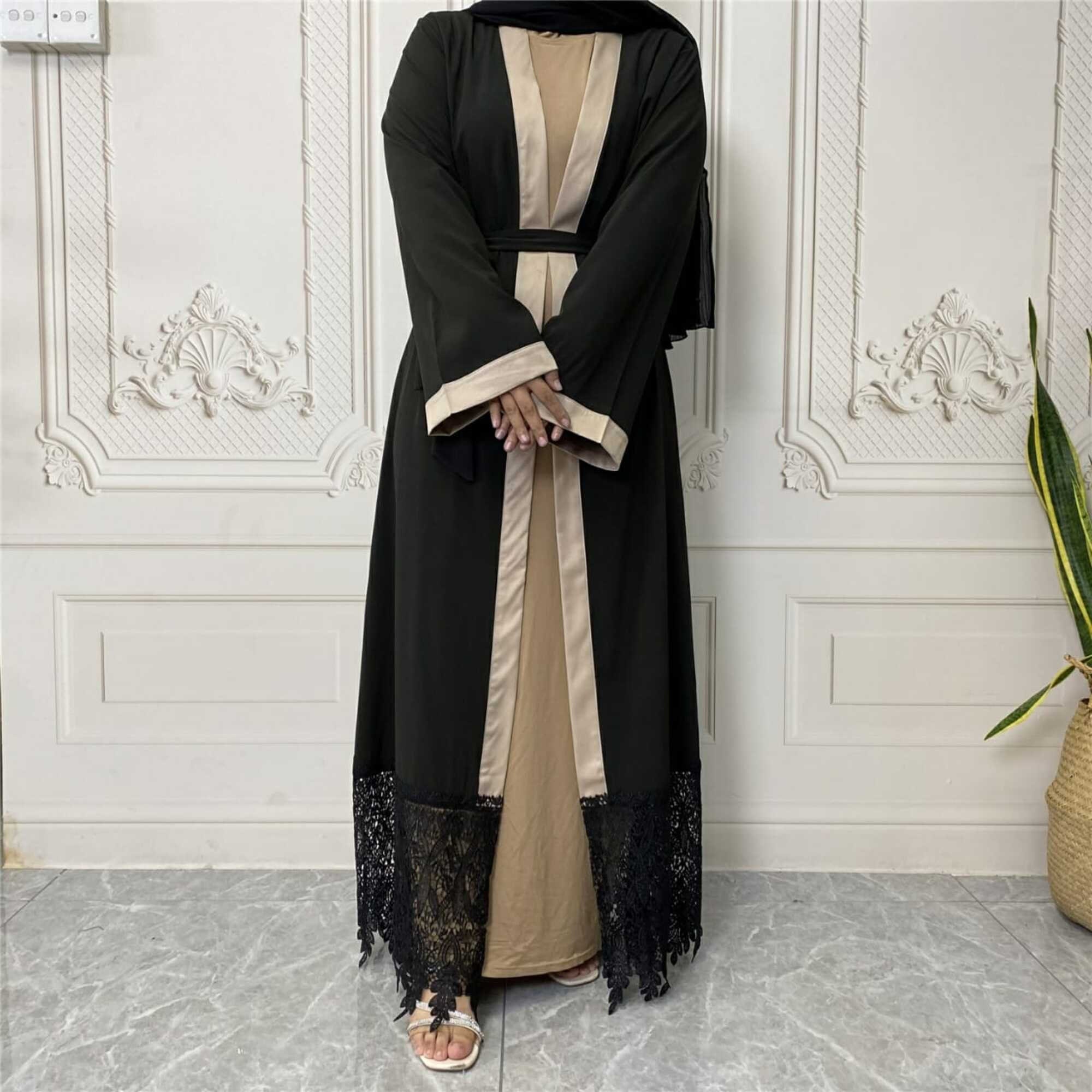 Lace open clearance abaya