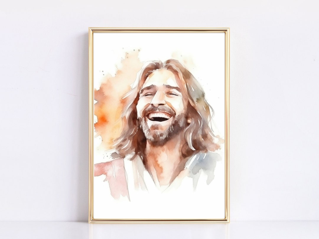 Jesus Art, Christ Portrait, Laughing Christ, Digital Painting, Smiles ...