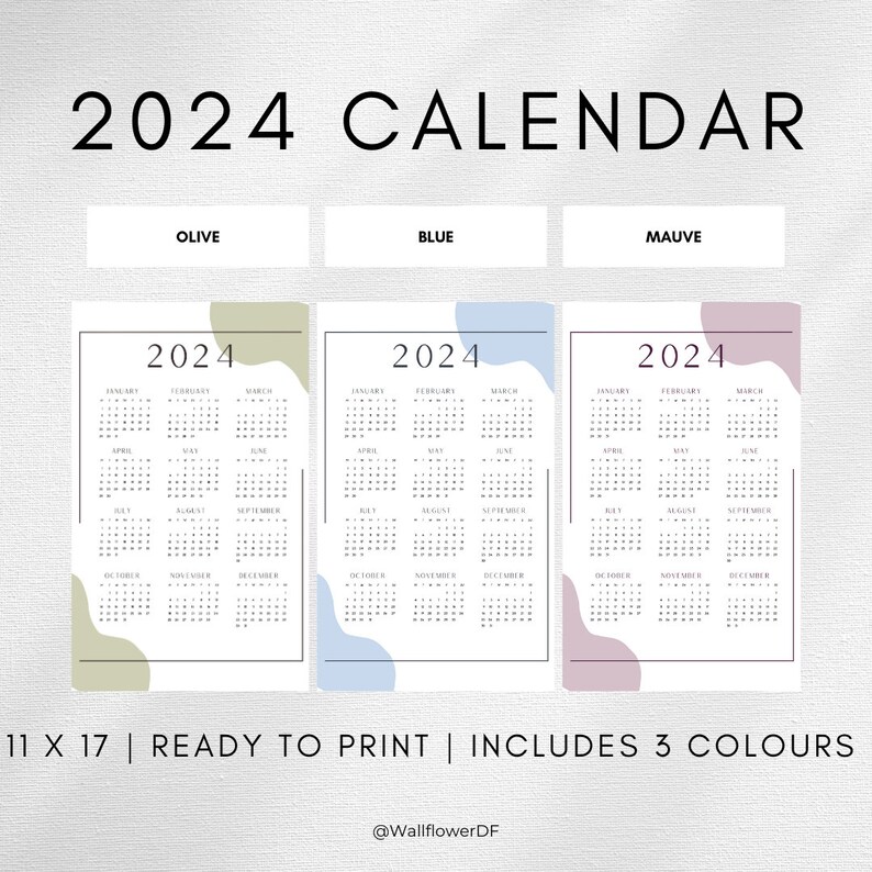 Aesthetic 2025 Full Year Calendar Instant Download Printable Etsy