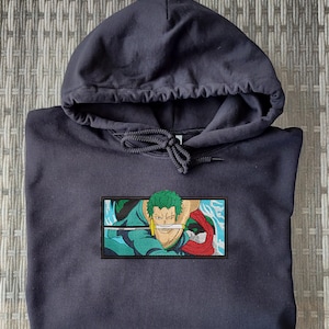 Roronoa Zoro One Piece - pull brodé, sweat à capuche, t-shirt - motif brodé, broderie inspirée de l&#39;anime