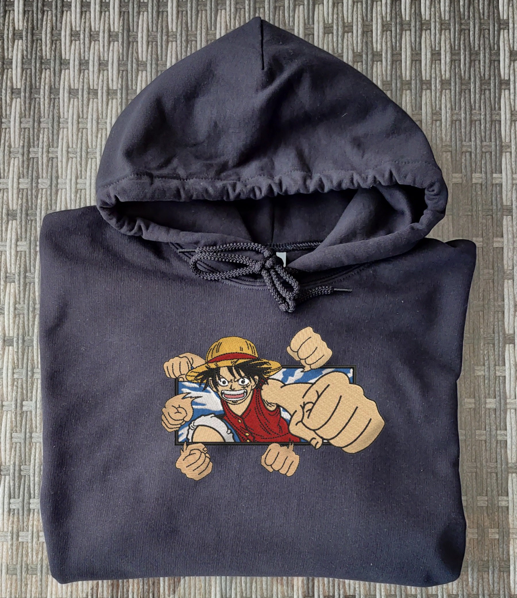 Monkey D. Luffy One Piece Embroidered Sweater Hoodie T shirt Embroidered Design Embroidery Anime Inspired Etsy