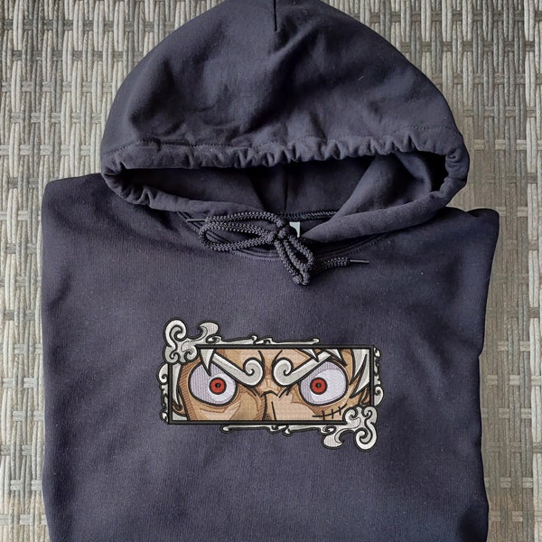 Gear 5 Monkey D. Ruffy / Joy Boy One Piece - bestickter Pullover, Hoodie, T-Shirt - besticktes Design, embroidery Anime inspiriert