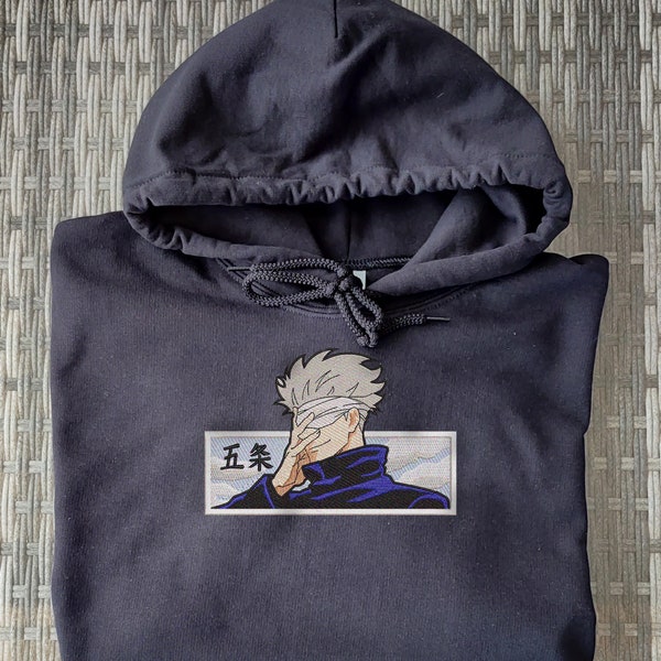 Jujutsu Kaisen Gojo Satoru - Bestickter Hoodie & T-Shirt | Anime Design | Unisex Größen S-XXL | Verschiedene Farben