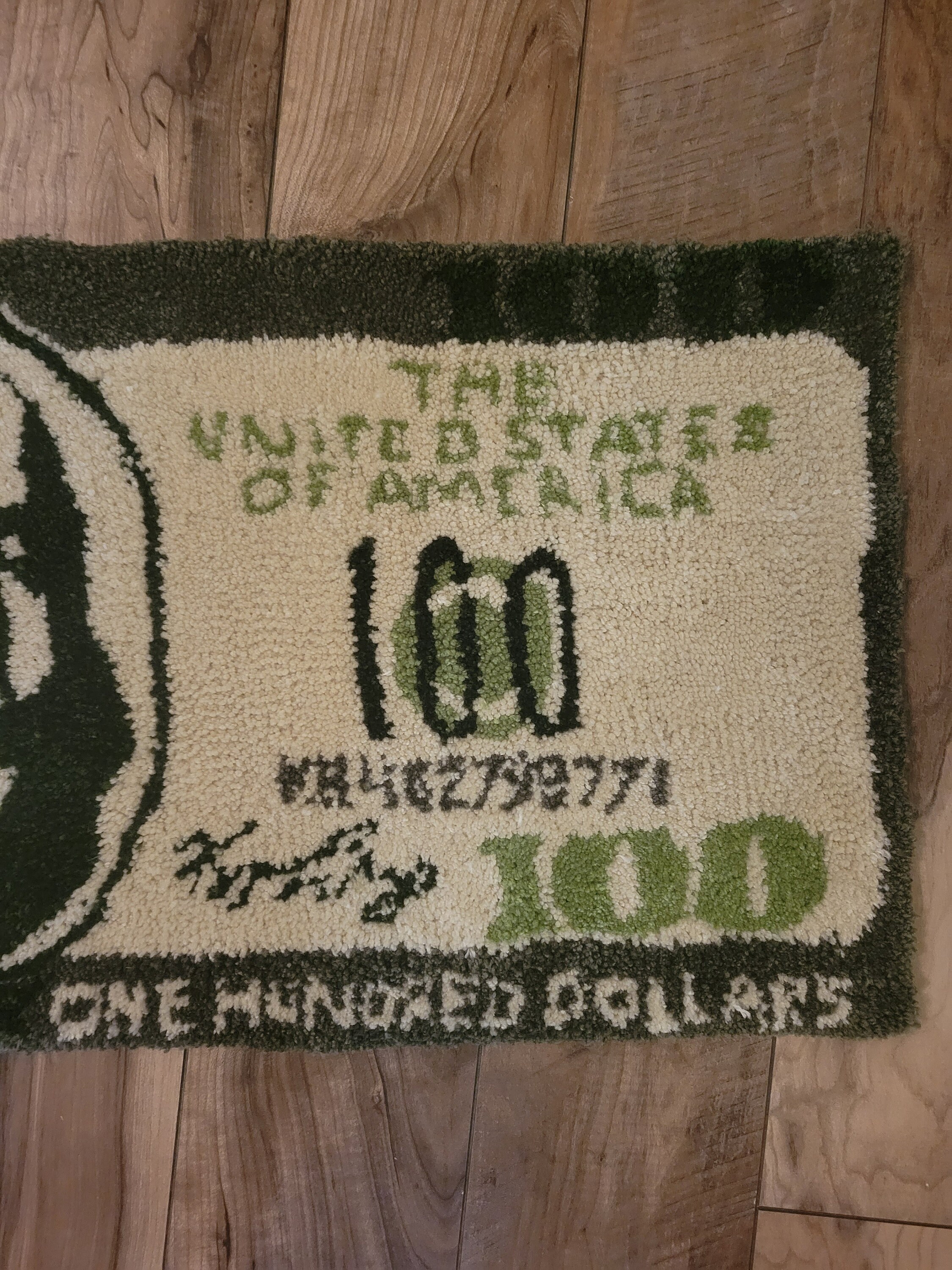 100 Dollar Bill Hand Tufted Rug ****FREE SHIPPING**** - Etsy