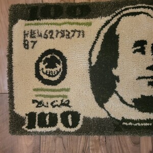 100 Dollar Bill Hand Tufted Rug ****FREE SHIPPING**** - Etsy