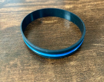 Back The Blue Silicone Bracelet - Thin Blue Line Wristband | Police Support Rubber Band For Men & Women
