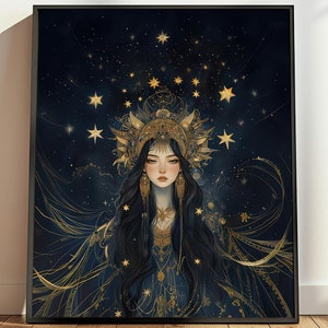 Goddess Ishtar Digital Print, Babylonian Mythology, Babylonian Goddess of Love Digital Print, Inana deity, Goddess of War, Divine Feminine