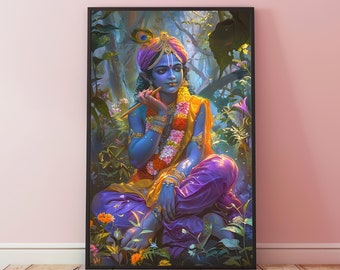 クリシュナとラーダー/チャイタンヤ - 大型ヴィンテージスタイル