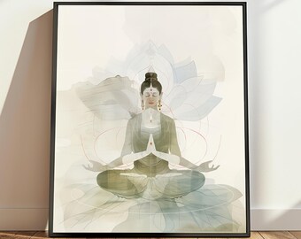 Diosa Lakshmi Obra de arte minimalista, Arte de la diosa Laxmi, Arte de línea mínima de la diosa hindú, Arte de la deidad hindú, Regalo hinduismo, Decoración de la sala de meditación