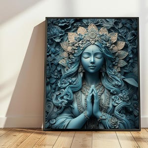 Arte da Deusa Tara Budista, Arte da Tara Verde, Arte de Parede Budista, Pôster Budista, Arte Feminina Divina, Arte de Sala de Yoga e Meditação, Arte de Altar