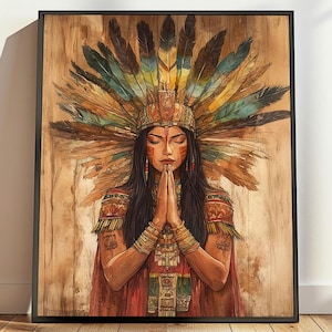 Göttin Pachamama Kunst, Inka Göttin der Fruchtbarkeit und Ernte, Inka Wandkunst, Andenkultur Kunst, Mutter Erde Malerei Kunstdruck