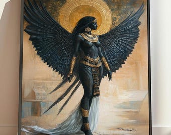 Egyptian Goddess of Home Bastet Printable Art, Egyptian Mythology Art, Egyptian Goddess Art Nouveau, Divine Feminine Art, Iphone Wallpaper