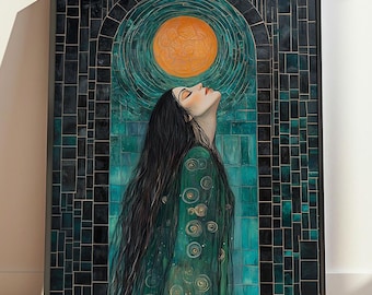 Impresión Art Nouveau de la diosa celta Danu: Tierra y fertilidad (Descarga digital)