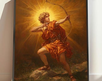 Impression d'art du dieu grec Apollon : affiche de la mythologie, fond d'écran pour iPhone (téléchargement numérique)