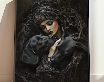 Greek Goddess of Witchcraft Hecate Premium Poster, Greek Mythology Art, Greek Goddess Decor, Divine Feminine Art, Spiritual Gift