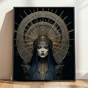 Greek Goddess Hecate of Witchcraft and Magic Printable Poster, Greek Mythology Art, Greek Goddess Painting, Divine Feminine Art, Gothic Gift