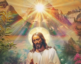 Lord Jesus Digitale Kunst, christliche Kunst, spirituelle Geschenke, Meditationskunst, Jesus Wandkunst, christliche Wohnkultur, christliche Geschenke, Jesus Christus