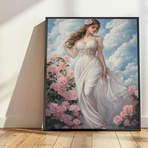 Goddess Aphrodite Painting, Ancient Greece Art, Greek Wall Art, Divine Feminine Art, Goddess of Love and Beauty, Aphrodite Wall Art