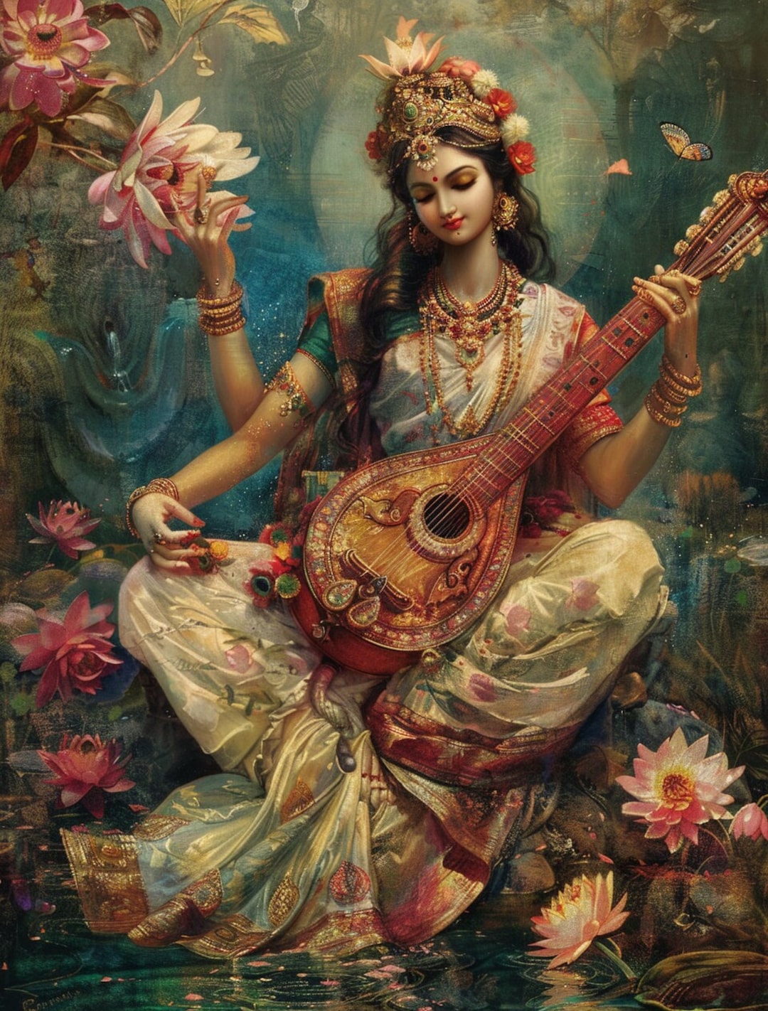 goddess-saraswati-digital-art-print-divine-veena-player-hindu-deity