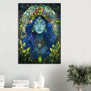 Póster de Tara Verde en papel mate premium, arte de altar zen, arte mural para sala de meditación budista, arte femenino divino, diosa del amor y la compasión