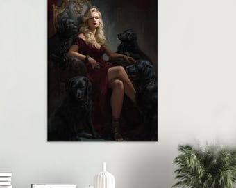 Griechische Göttin der Magie Hekate Premium Fantasy Wandkunst, Göttlich-Weiblicher Kunstdruck, Griechische Mythologie Altar Dekoration, Altgriechische Göttin Kunst