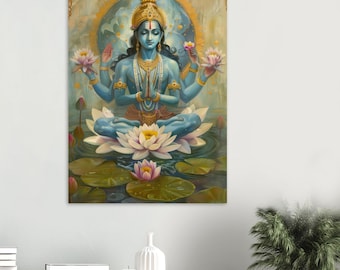 Vishnu, dios hindú, arte mural sagrado