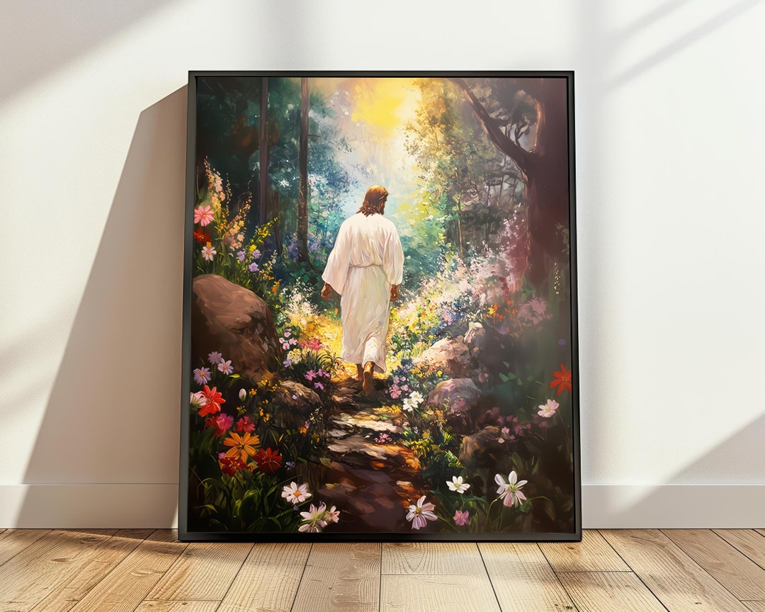 Jesus Christ Walking Art, Jesus Christ Walking Print Art, Christian ...