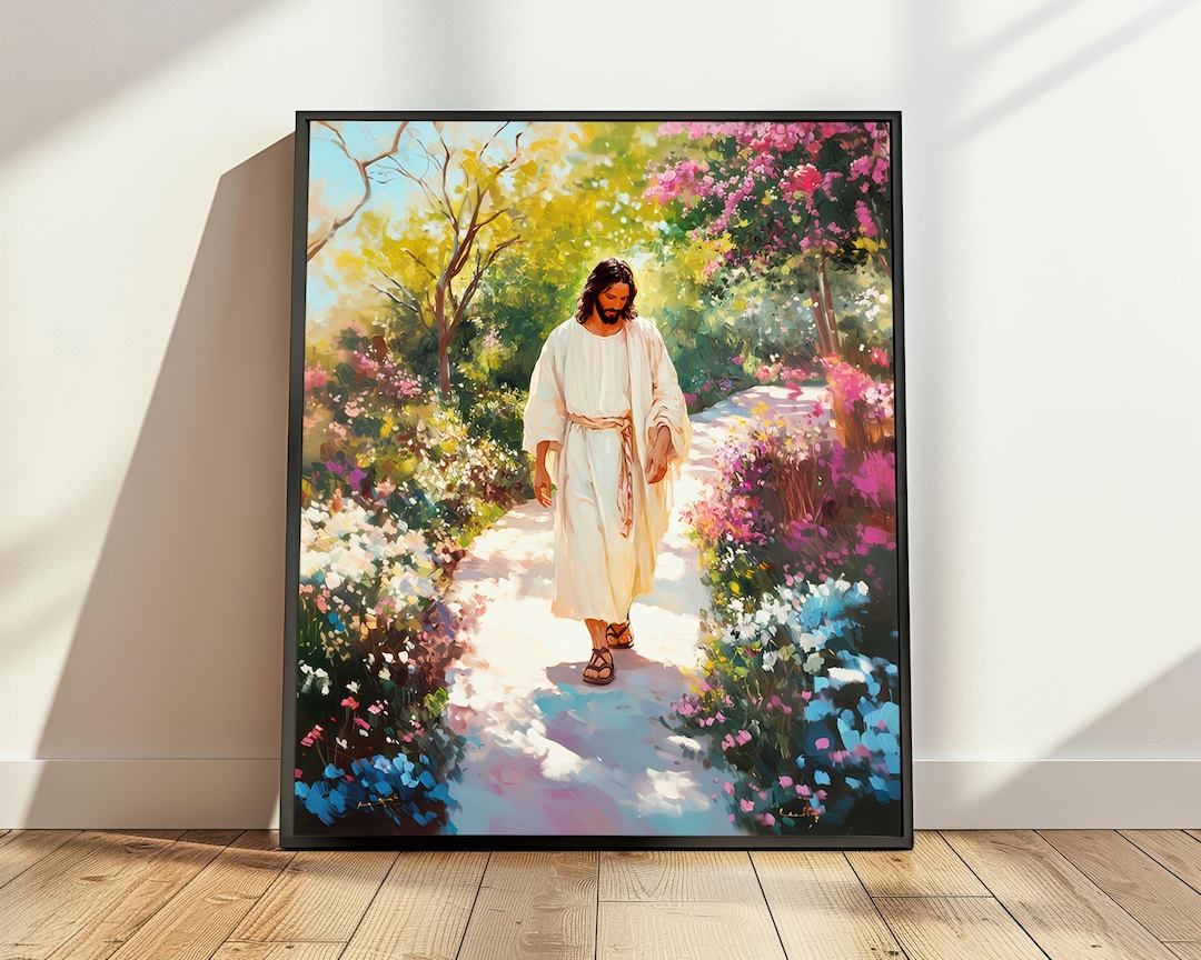 Jesus Christ Walking Print Art, Christian Home Artwork, Modern ...