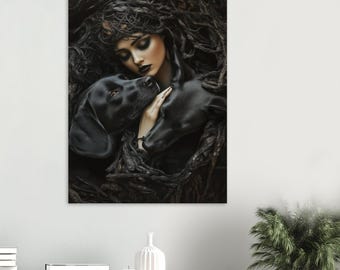 Greek Goddess of Magic Hecate Premium Matte Poster, Greek Mythology Wall Art, Divine Feminine Altar Art Print, Ancient Greek Goddess Decor