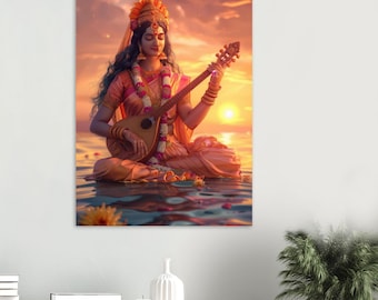 サラスヴァティ - ビンテージスタイルのインドのヒンドゥー教の信仰の