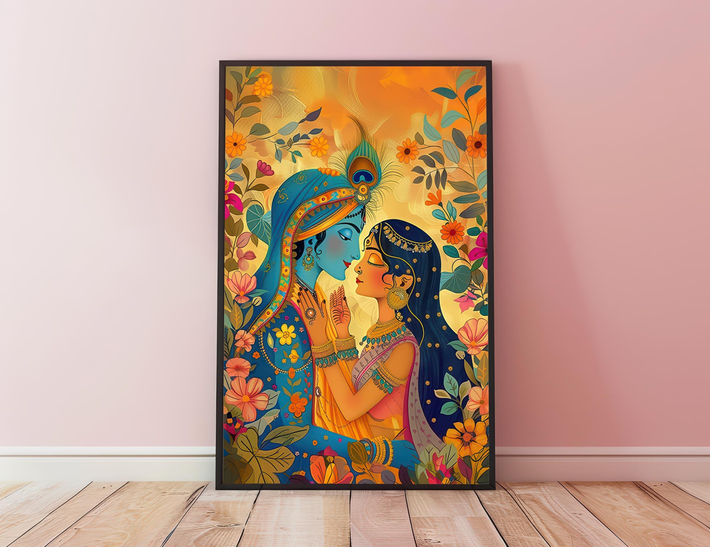 Radha Krishna Wall Art, Radhakrishna Art, Hindu God Art, Radha Krishna