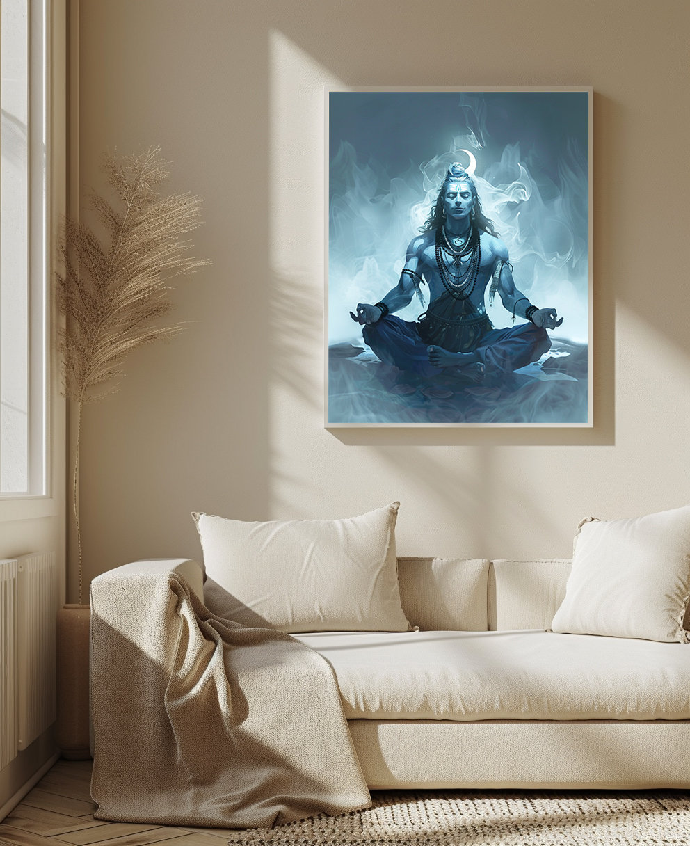 Printable Lord Shiva Art, Mahadev Wall Art, Shiva Wall Decor, Shiva