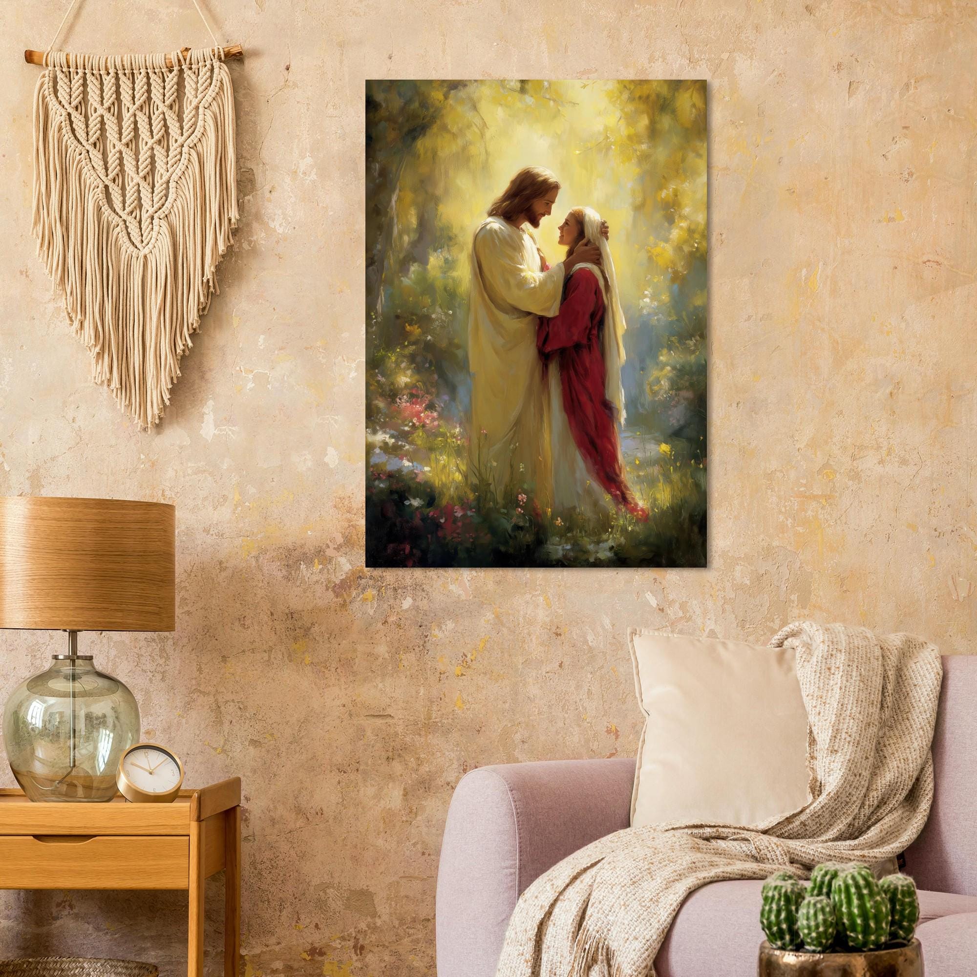 Jesus With Mary Magdalene Wall Art, Christ Poster, Jesus Painting ...