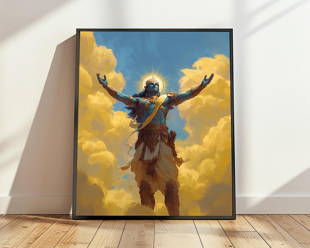 Lord Rama Hindu Art Print: Indian God Poster, Hinduism Wall Decor ...
