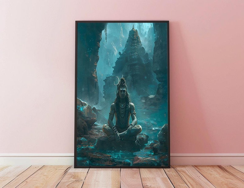 Lord Shiva Digital Art, Hindu God Digital Art, Hindu Decor, Hindu Wall ...