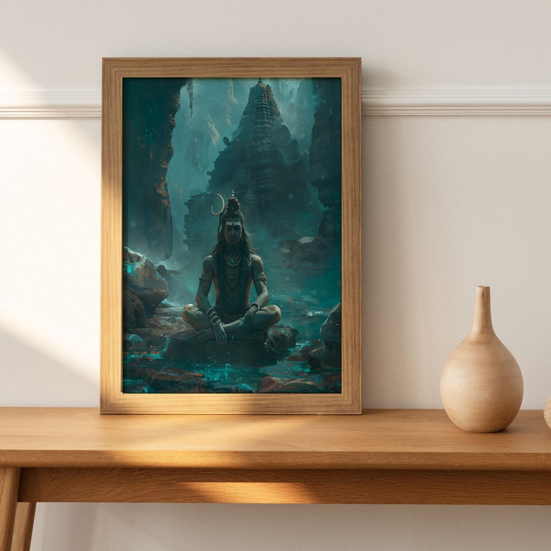 Lord Shiva Digital Art, Hindu God Digital Art, Hindu Decor, Hindu Wall ...