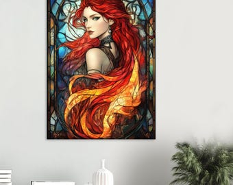 Celtic Goddess of Fire and Healing Brigid Matte Poster, Irish Pagan Art, Art Nouveau Print, Divine Feminine, Irish Mythology