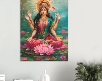 愛、繁栄、富の女神ラクシュミのポスタープリント - Etsy 日本