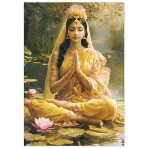 Goddess Lakshmi Matte Poster: Hindu Wall Art for Meditation