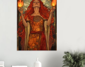 Celtic Goddess Brigid Matte Poster, Divine Feminine Art, Irish Mythology Art, Pagan Mythology, Sacred Feminine Altar Art