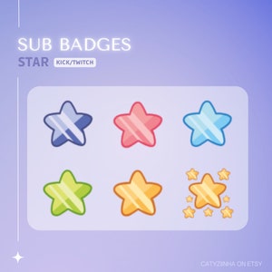 STAR BADGES » Kick/Twitch | P2U | All Sizes | Streamer, Vtuber