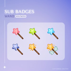 MAGIC WAND BADGES » Kick/Twitch | P2U | All Sizes | Streamer, Vtuber