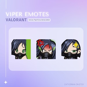VIPER EMOTES » Kick/Twitch/Discord | P2U | Valorant Theme | Streamer, Vtuber