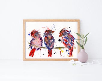 Three Amigos - watercolour paint wall art print