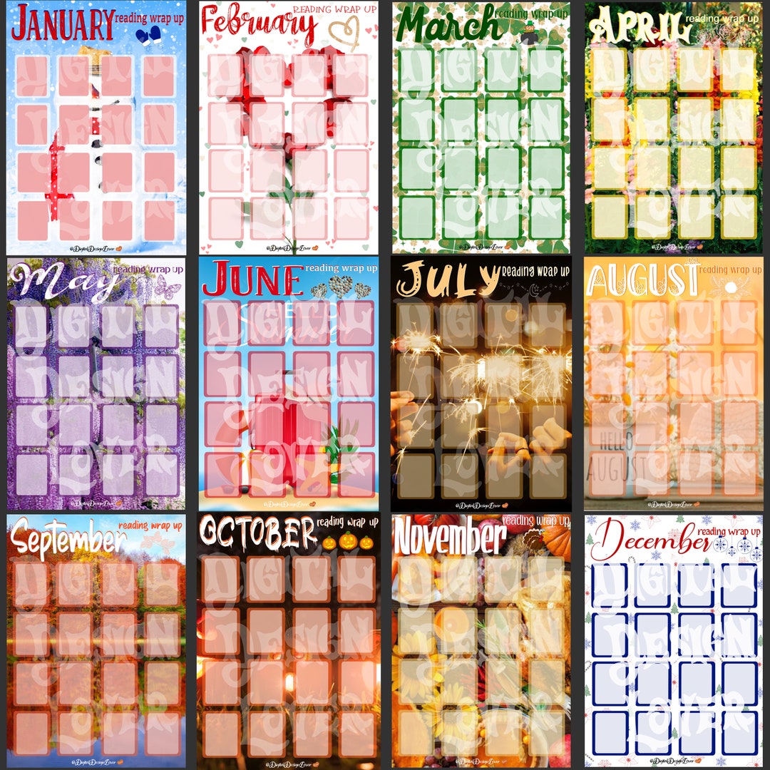 Social Media Template, Reading Wrap up Template, Monthly Reading Social Media Template, Reading Wrap up Template, Monthly Reading