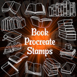 Book Clip Art, Books, Stack of books, Book Art, Digital Art, Booktok, Procreate Brushes, Procreate Stamps